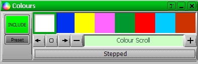 Colour Picker: a series of coloured boxes